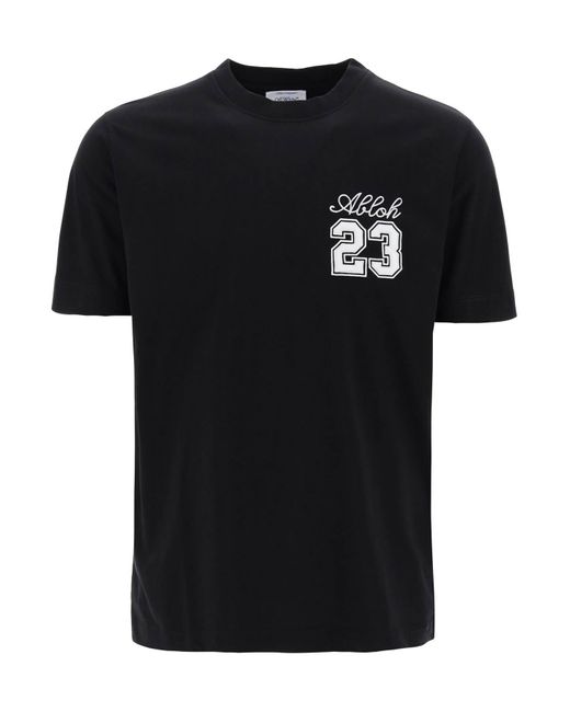Off-White c/o Virgil Abloh Black Off- 23 Embroidered T-Shirt for men