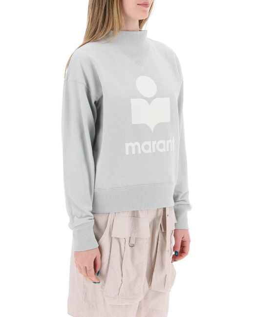 Isabel Marant White Moby Sweatshirt With Flocked Logo