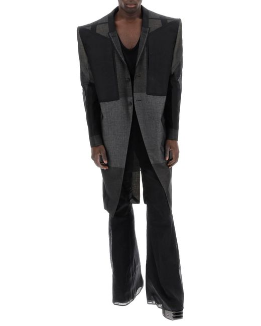 Rick Owens Black Tatlin Organza Coat for men