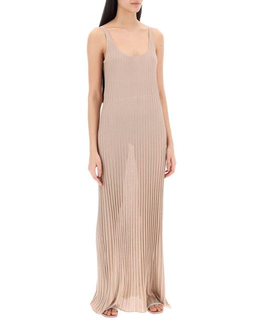 Max Mara Natural Maxi Knit Lurex Dress