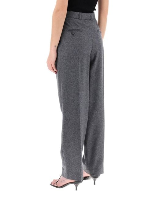 Totême  Gray Toteme Lightweight Tailored Flannel Trousers
