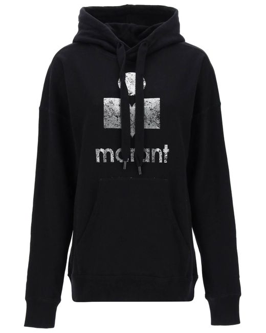 Isabel Marant Black Mansel Sweatshirt With Metallic Logo