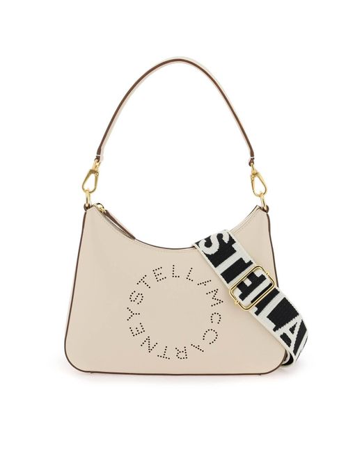 Stella McCartney Natural Small Logo Shoulder Bag