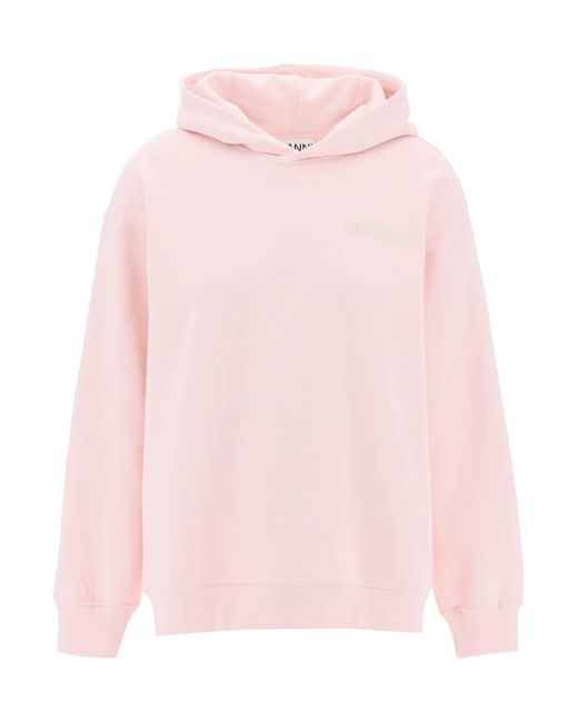 Ganni Pink Hoodie With Isoli Fabric