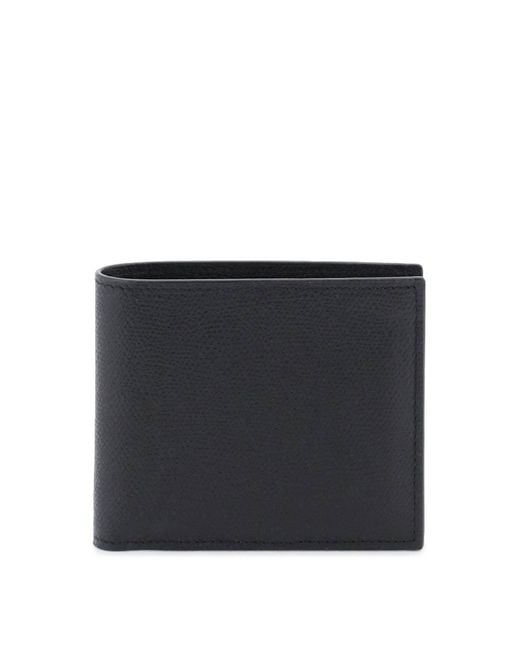 Valextra Black Leather Bifold Wallet for men