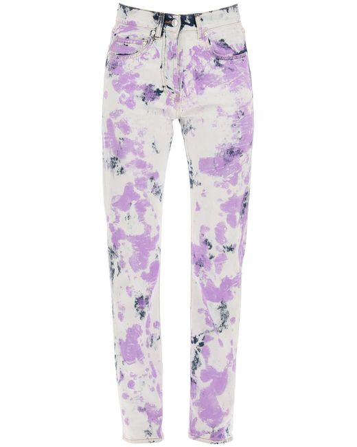 MSGM Denim Jeans Tie Dye in White 