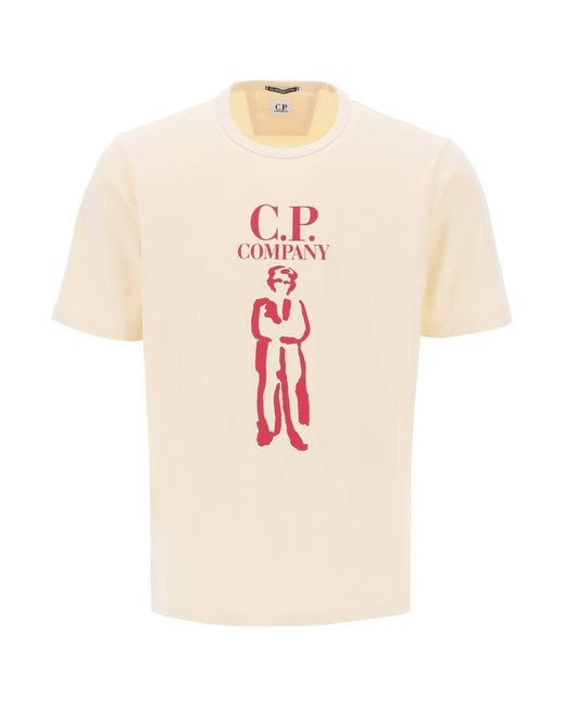 C P Company Pink Printed British Sailor T-Shirt for men