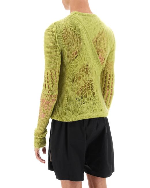 Rick Owens Green Spider Banana Layered Sweater for men