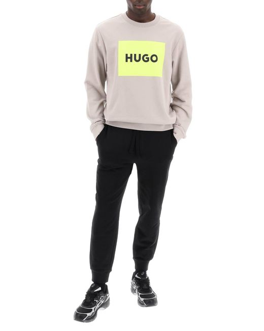 Felpa Duragol Con Box Logo di HUGO in Gray da Uomo