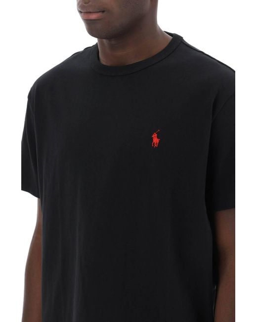 Polo Ralph Lauren Black Classic Fit T Shirt In Solid Jersey for men