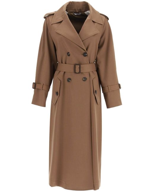 Weekend by Maxmara Brown 'barni' Long Double-breasted Trench Coat