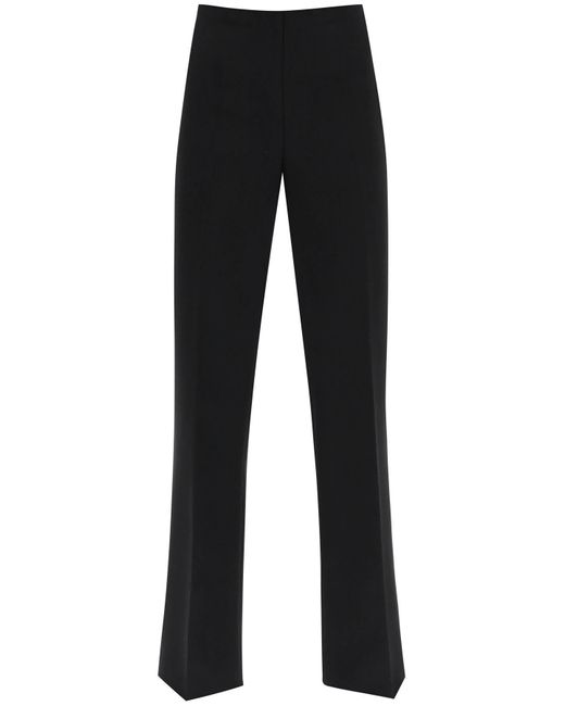 Ferragamo Black High-waisted Straight Crepe Trousers