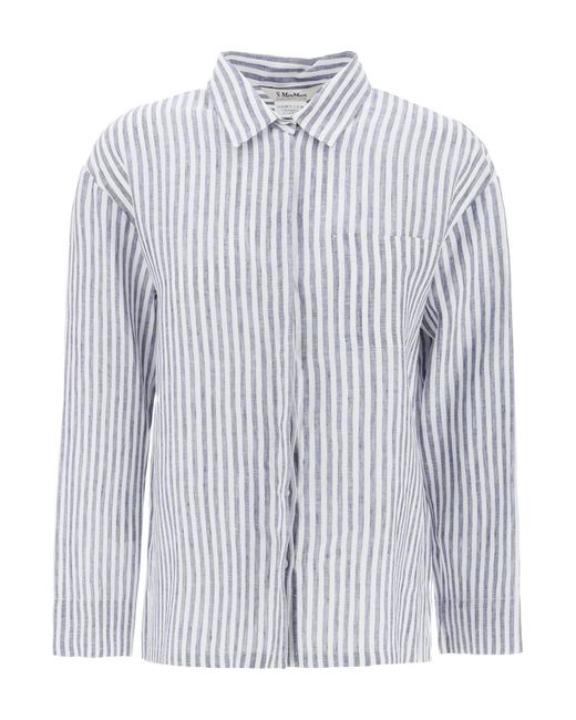 Max Mara White "Striped Linen Shirt From Renania