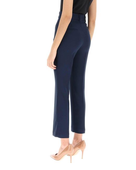 HEBE STUDIO Blue 'Loulou' Cady Trousers