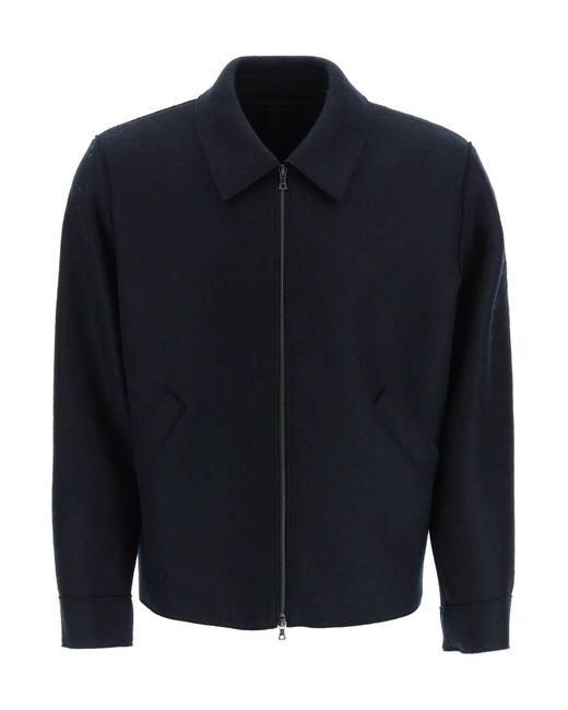 Harris Wharf London Golf Jacket In Pressed Wool in Blue for Men | Lyst