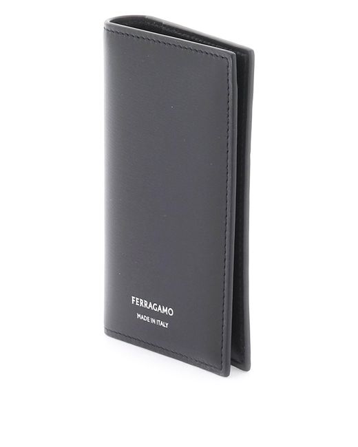 Ferragamo Black Bi-Fold Card Holder for men
