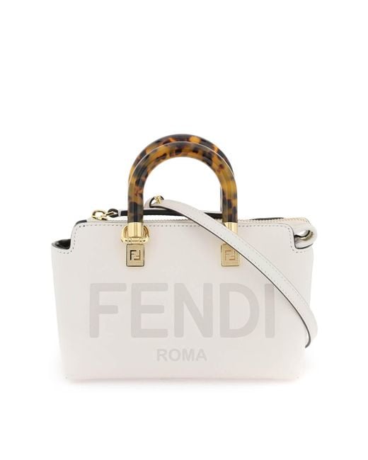 Fendi White By The Way Mini Leather Shoulder Bag