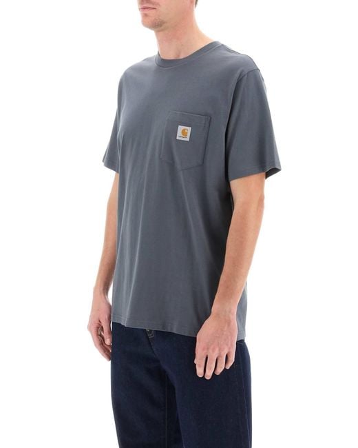Carhartt Gray T-Shirt With Chest Pocket for men