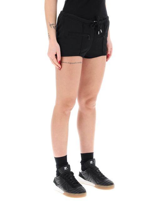 Courreges Black Courreges "Jersey Interlock Mini Shorts