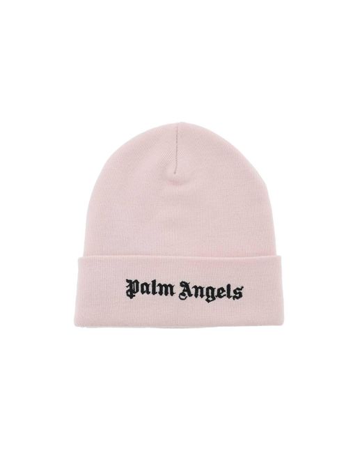 Cappello Beanie Con Logo di Palm Angels in Pink da Uomo