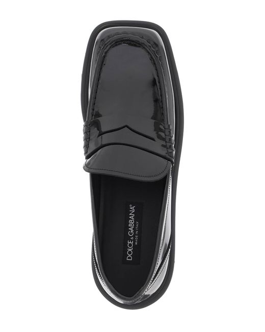 Dolce & Gabbana Black Patent Leather Mocassins for men