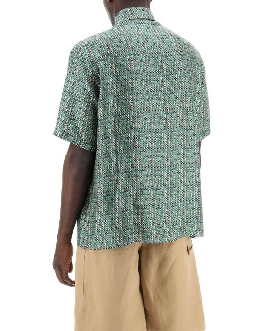 Camicia Maniche Corte di Fendi in Green da Uomo