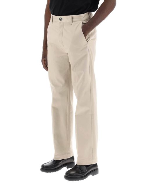 AMI Natural Cotton Satin Chino Pants In for men