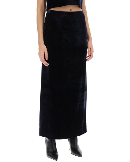 Fendi Black Velvet Maxi Skirt