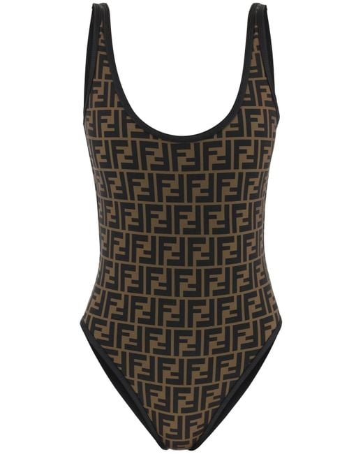 Fendi Brown Ff Print Swimsuit
