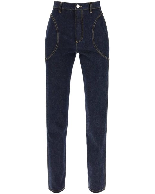 Alaïa Blue High-Waisted Slim Fit Jeans