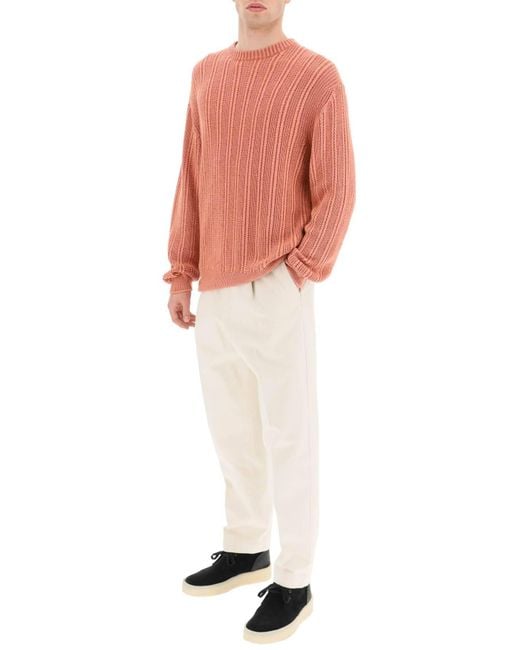 Agnona Pink Cashmere, Silk And Cotton Sweater for men