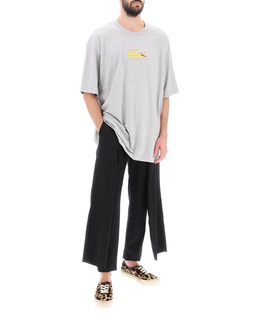 T Shirt Con Coccodrillo Dorato X Lacoste di Comme des Garçons in Gray da Uomo