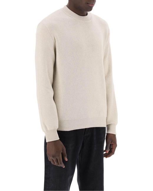 Golden Goose Deluxe Brand White Davis Cotton Rib Sweater for men