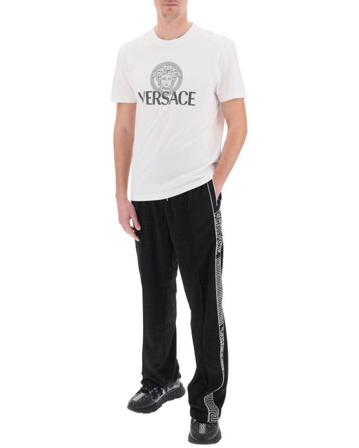 Versace White T Shirt With Medusa Print for men