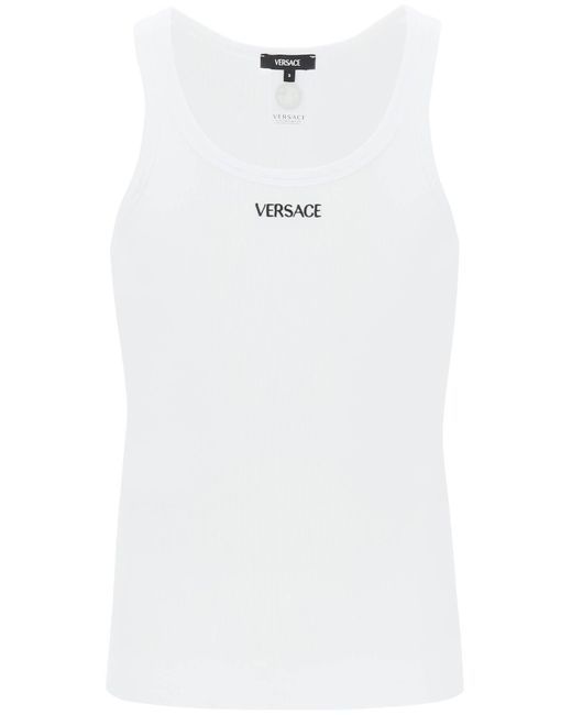 Canotta Intima Con Ricamo Logo di Versace in White da Uomo