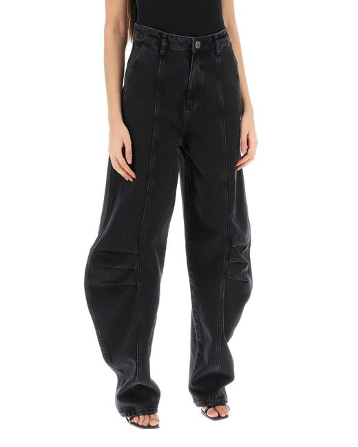ROTATE BIRGER CHRISTENSEN Black Baggy Jeans With Curved Leg