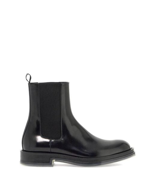 Alexander McQueen Black Chelsea Float Ankle Boots for men