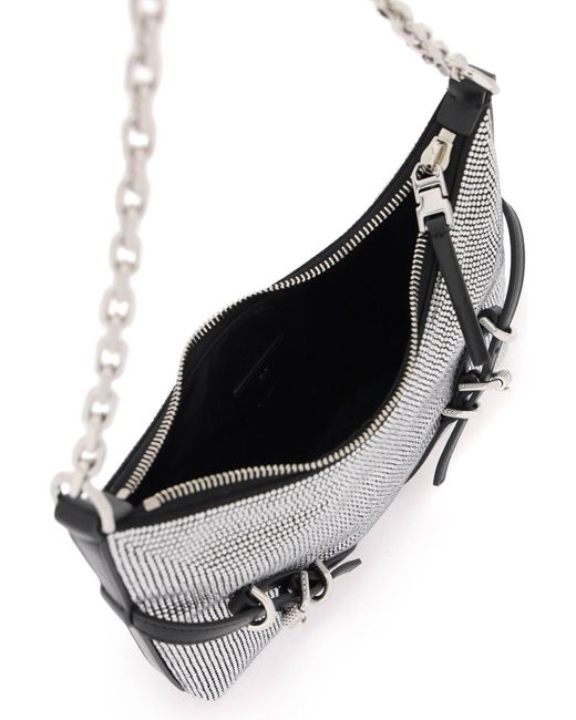 Givenchy Gray Satin 'Voyou Party' Shoulder Bag With Rhinestones