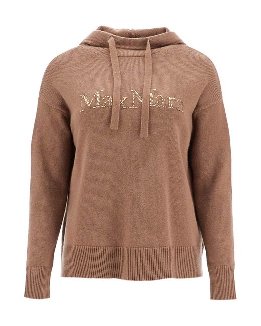 Max Mara Brown 'Knitted Gorizia Sweatshirt With Rhin