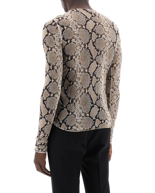 Jil Sander Natural Long Sleeved Silk T Shirt For