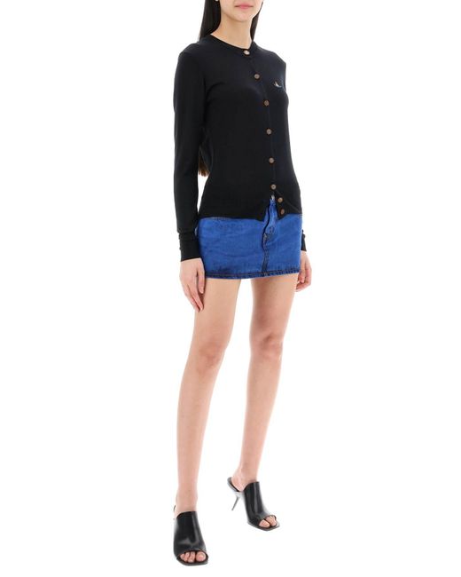 Vivienne Westwood Blue Denim Foam Mini Skirt For