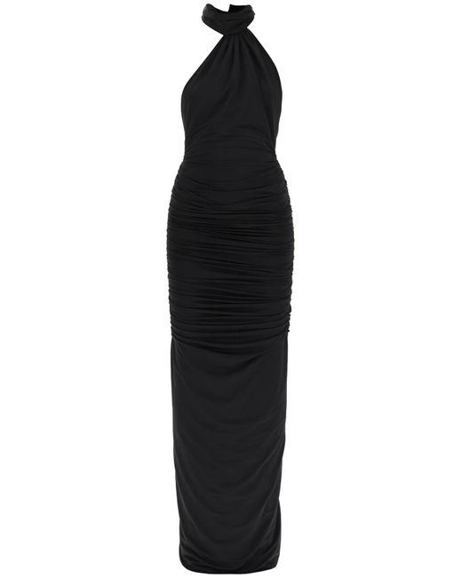 GIUSEPPE DI MORABITO Black Draped-Jersey Maxi Dress