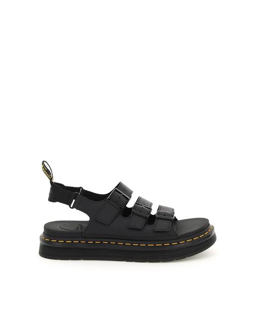 Dr. Martens Hydro Leather Soloman Sandals in Black for Men Lyst