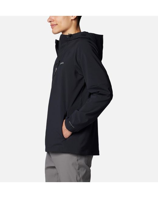 Columbia Black Columbia Tech Softshell Hooded Jacket for men