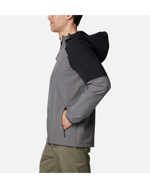 Columbia Gray Columbia Tech Softshell Hooded Jacket for men