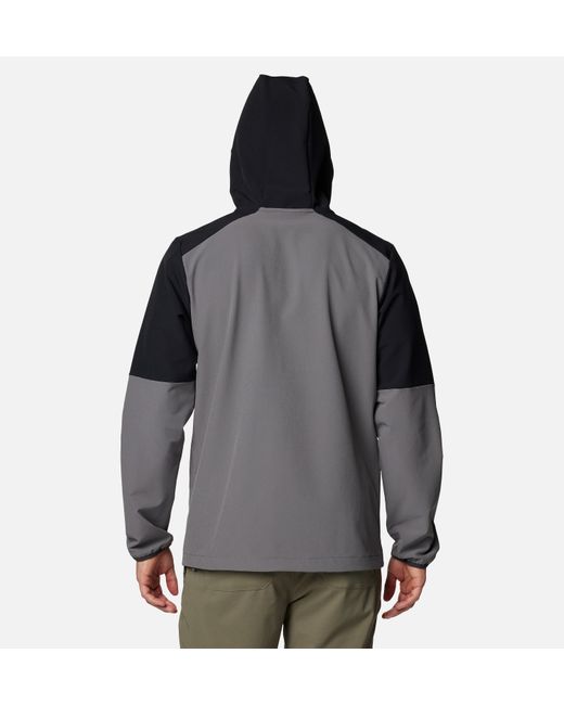 Columbia Gray Columbia Tech Softshell Hooded Jacket for men