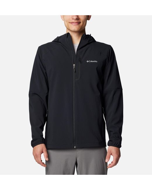 Columbia Black Columbia Tech Softshell Hooded Jacket for men