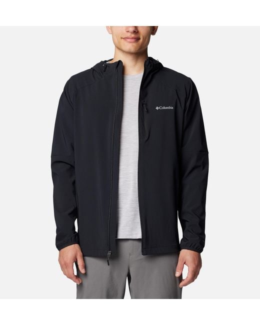 Columbia Black Columbia Tech Softshell Hooded Jacket for men