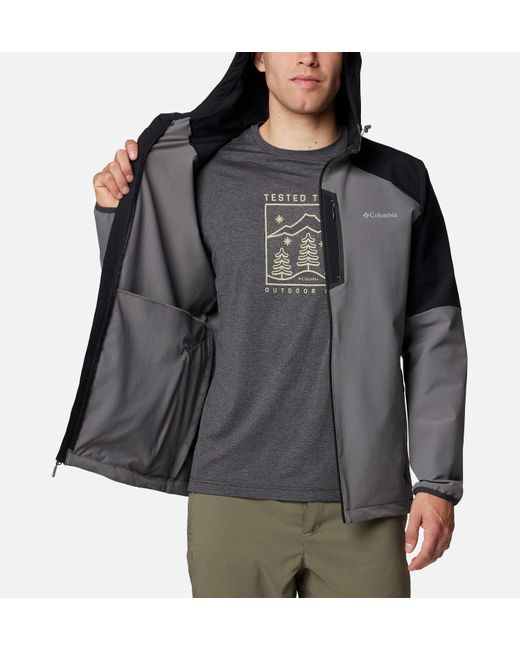 Columbia Gray Columbia Tech Softshell Hooded Jacket for men
