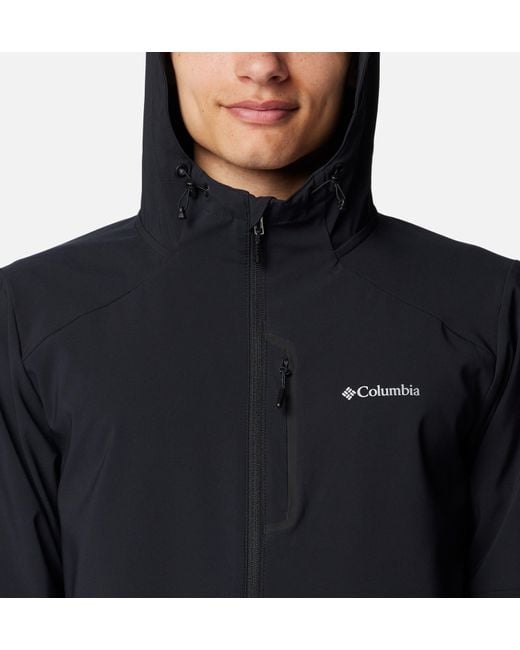 Columbia Black Columbia Tech Softshell Hooded Jacket for men